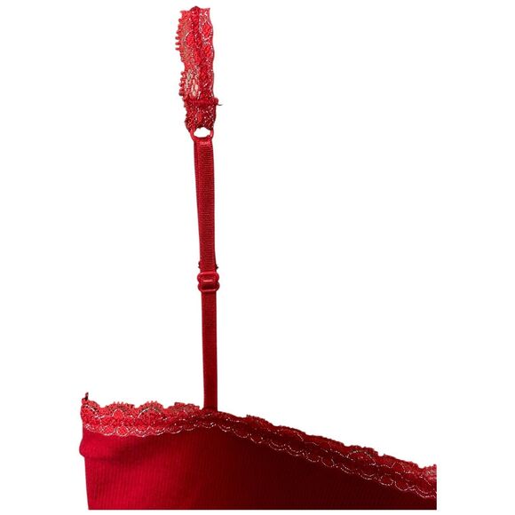 Justice size L (14) red camisole shelf bra lace trim red y2k style - Picture 9 of 12